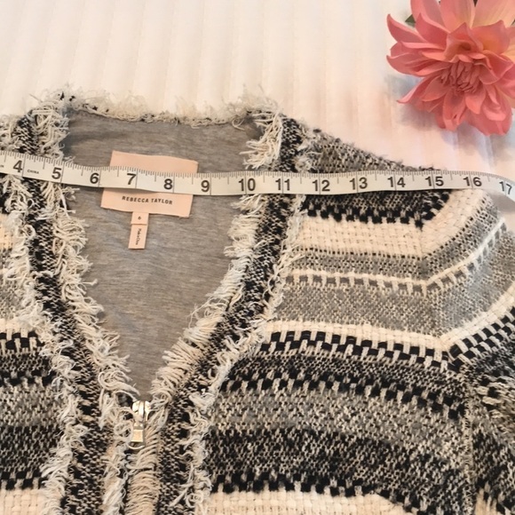 Rebecca Taylor Artisan Tweed Blazer Jacket Size 6 - Picture 16 of 17